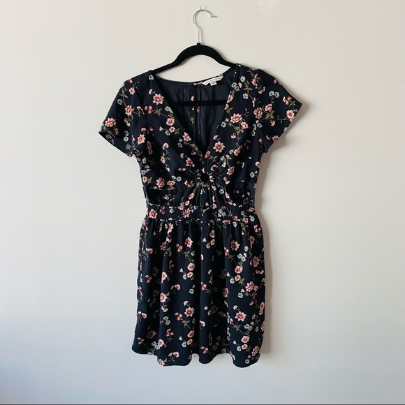 American Eagle Outfitters Black Floral Dress s - Picture 2 of 6